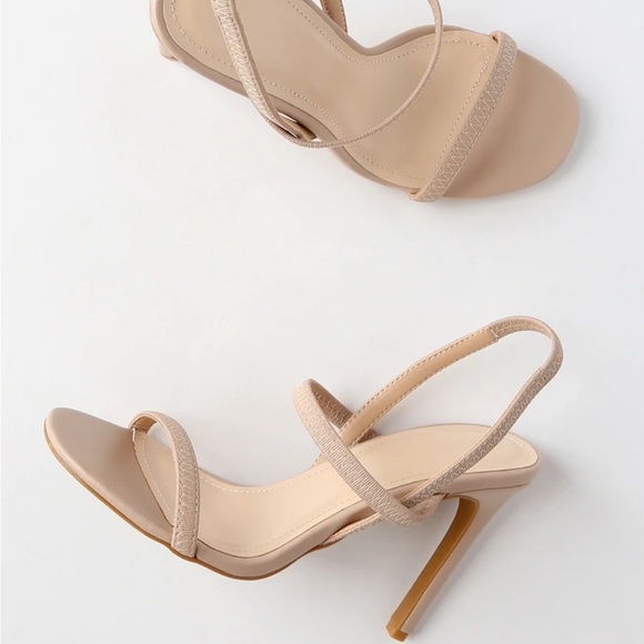 lulus | babie light nude strappy high heel sandals - Picture 4 of 4